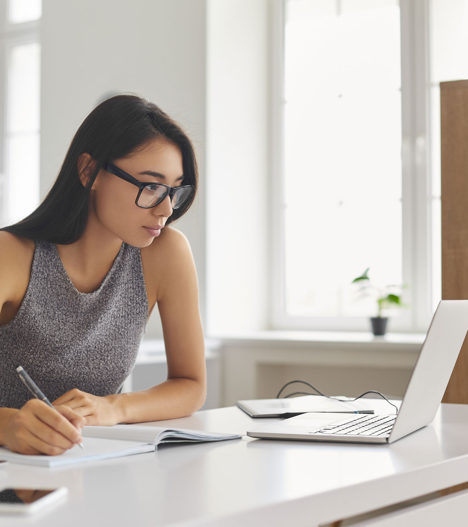 Girl Working on Laptop.